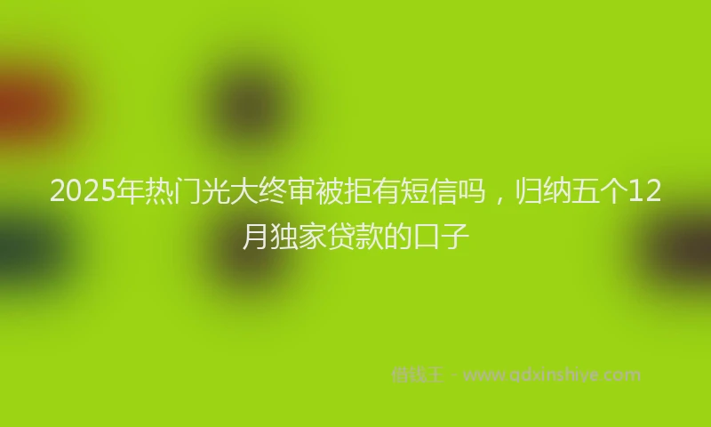 2025年热门光大终审被拒有短信吗，归纳五个12月独家贷款的口子