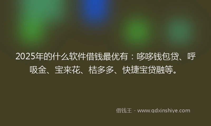 2025年的什么软件借钱最优有：哆哆钱包贷、呼吸金、宝来花、桔多多、快捷宝贷融等。
