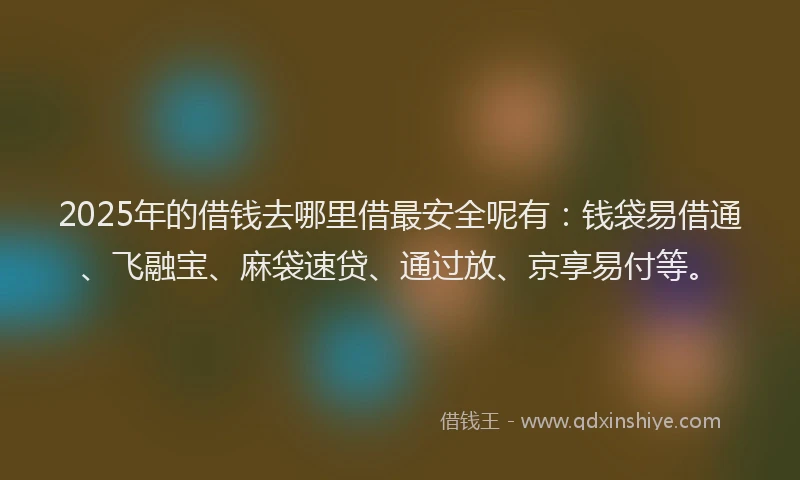 2025年的借钱去哪里借最安全呢有：钱袋易借通、飞融宝、麻袋速贷、通过放、京享易付等。