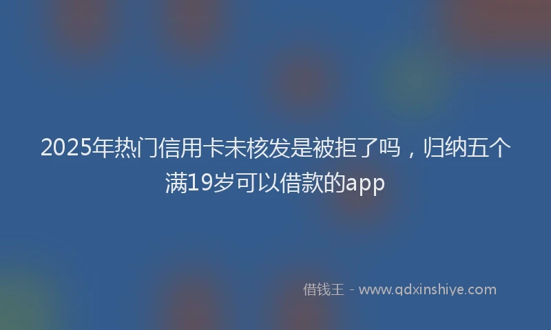 2025年热门信用卡未核发是被拒了吗，归纳五个满19岁可以借款的app