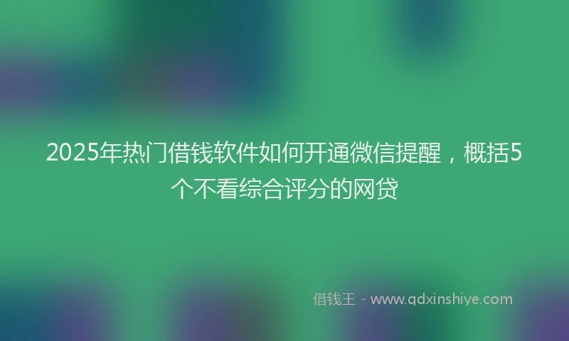 2025年热门借钱软件如何开通微信提醒，概括5个不看综合评分的网贷