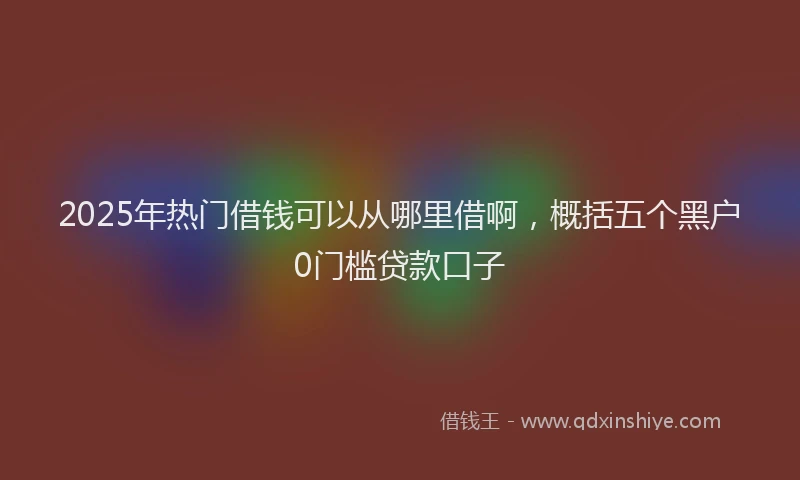 2025年热门借钱可以从哪里借啊，概括五个黑户0门槛贷款口子
