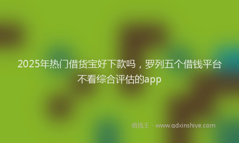 2025年热门借货宝好下款吗，罗列五个借钱平台不看综合评估的app