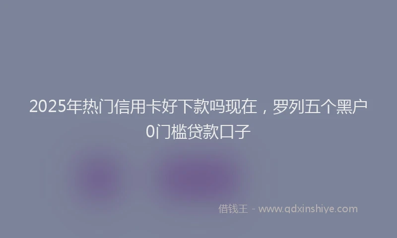 2025年热门信用卡好下款吗现在，罗列五个黑户0门槛贷款口子