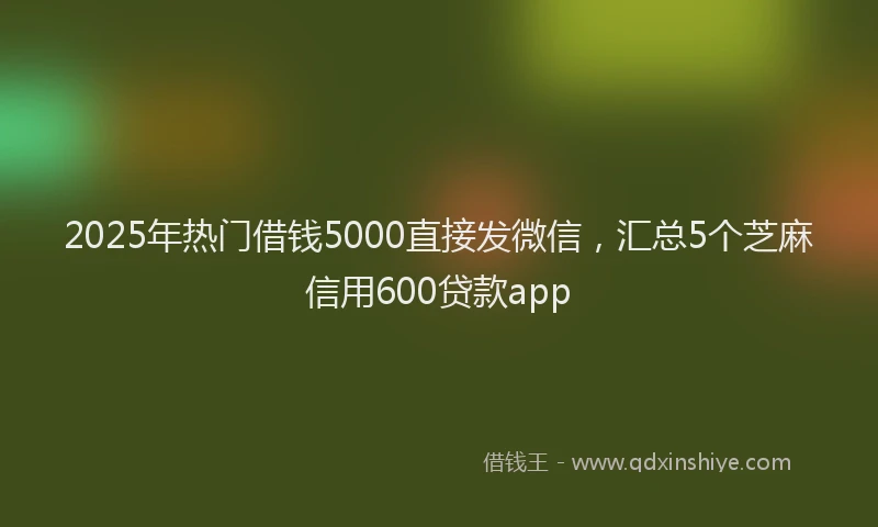 2025年热门借钱5000直接发微信，汇总5个芝麻信用600贷款app