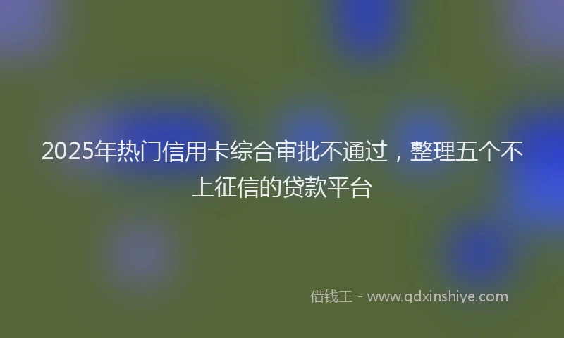 2025年热门信用卡综合审批不通过，整理五个不上征信的贷款平台