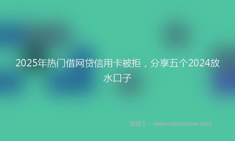 2025年热门借网贷信用卡被拒，分享五个2024放水口子