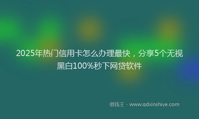 2025年热门信用卡怎么办理最快，分享5个无视黑白100%秒下网贷软件