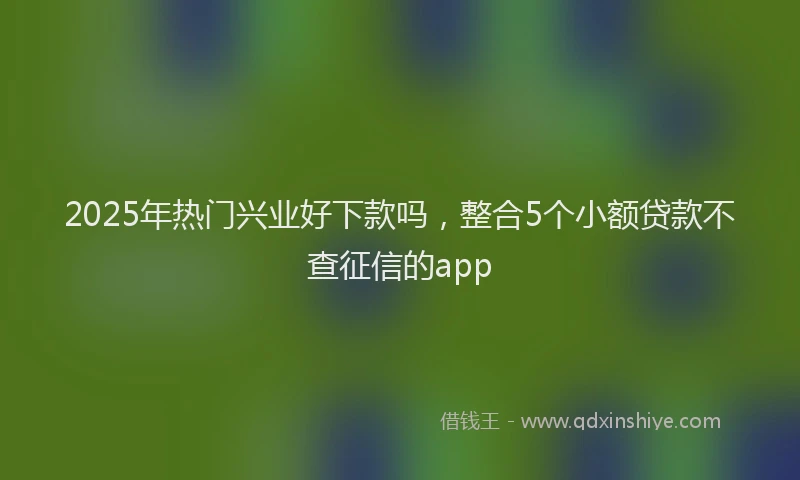 2025年热门兴业好下款吗，整合5个小额贷款不查征信的app