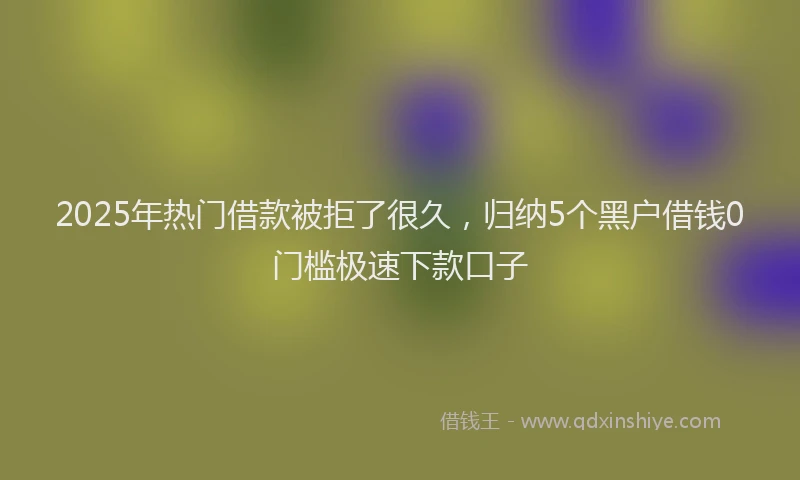2025年热门借款被拒了很久，归纳5个黑户借钱0门槛极速下款口子