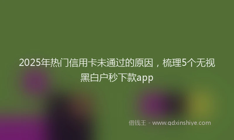 2025年热门信用卡未通过的原因，梳理5个无视黑白户秒下款app