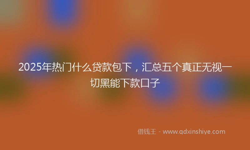 2025年热门什么贷款包下，汇总五个真正无视一切黑能下款口子