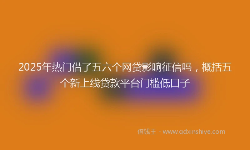 2025年热门借了五六个网贷影响征信吗，概括五个新上线贷款平台门槛低口子