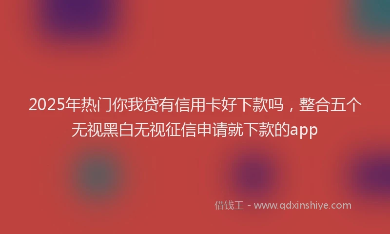 2025年热门你我贷有信用卡好下款吗，整合五个无视黑白无视征信申请就下款的app