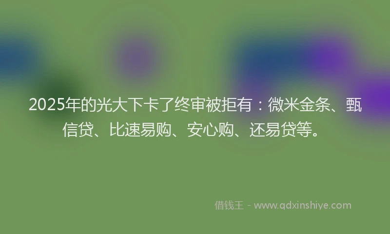 2025年的光大下卡了终审被拒有：微米金条、甄信贷、比速易购、安心购、还易贷等。