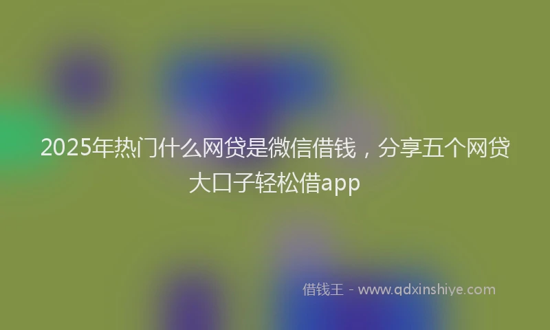 2025年热门什么网贷是微信借钱，分享五个网贷大口子轻松借app