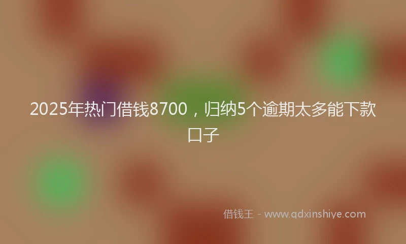 2025年热门借钱8700，归纳5个逾期太多能下款口子