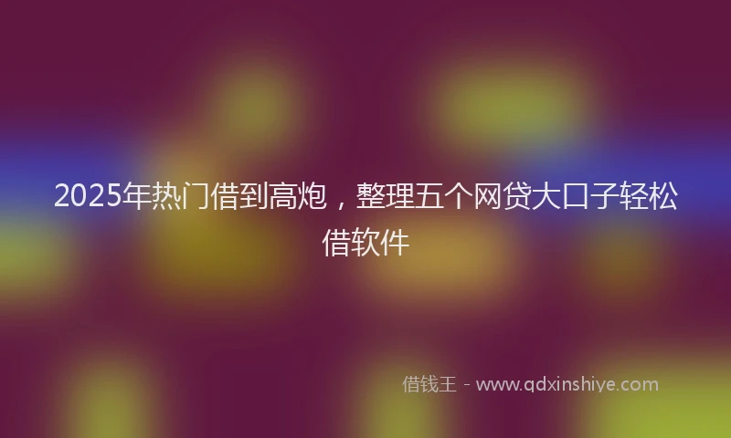 2025年热门借到高炮，整理五个网贷大口子轻松借软件