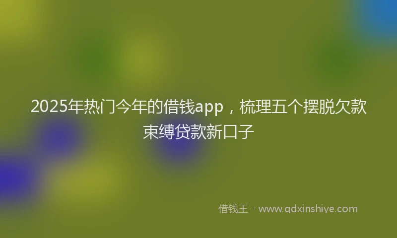 2025年热门今年的借钱app，梳理五个摆脱欠款束缚贷款新口子