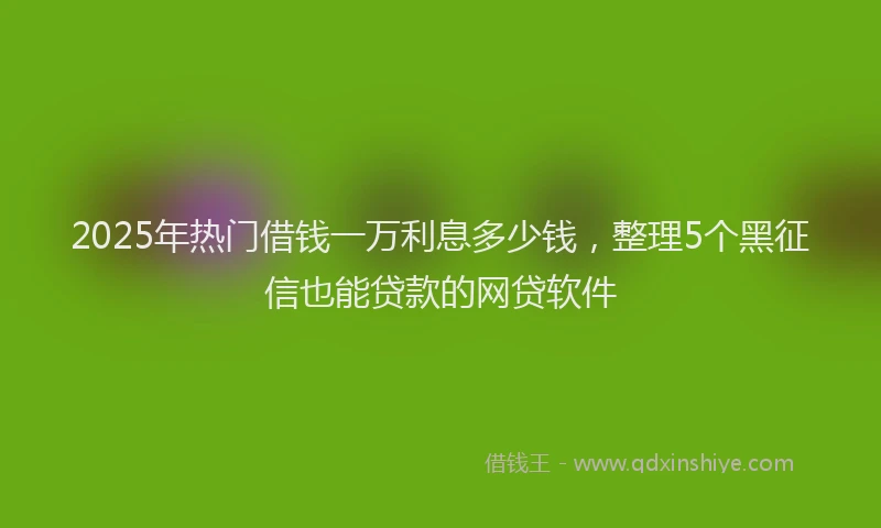 2025年热门借钱一万利息多少钱，整理5个黑征信也能贷款的网贷软件