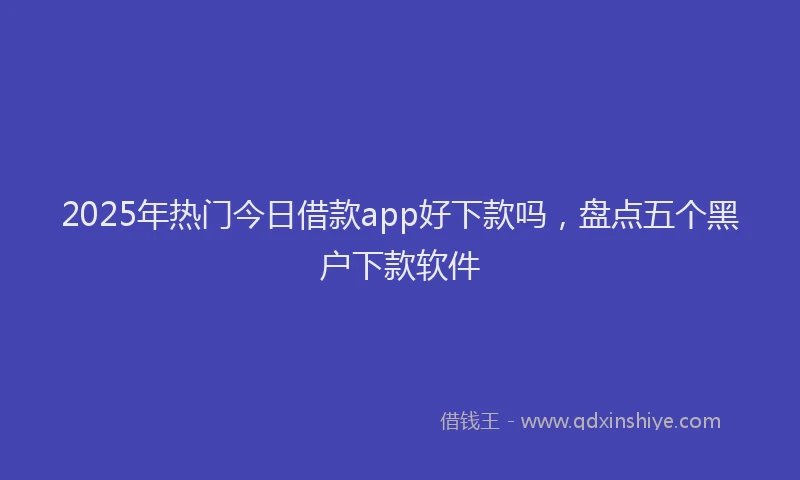 2025年热门今日借款app好下款吗，盘点五个黑户下款软件