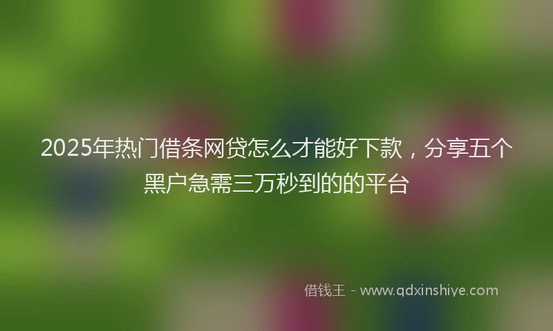 2025年热门借条网贷怎么才能好下款，分享五个黑户急需三万秒到的的平台