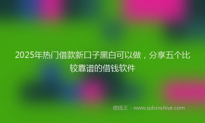 2025年热门借款新口子黑白可以做，分享五个比较靠谱的借钱软件