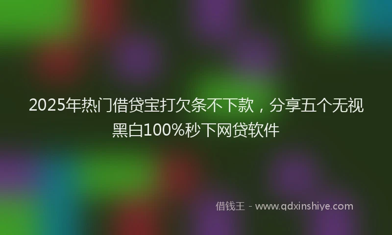 2025年热门借贷宝打欠条不下款，分享五个无视黑白100%秒下网贷软件
