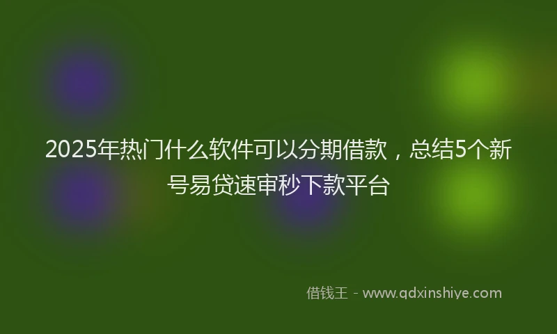 2025年热门什么软件可以分期借款，总结5个新号易贷速审秒下款平台