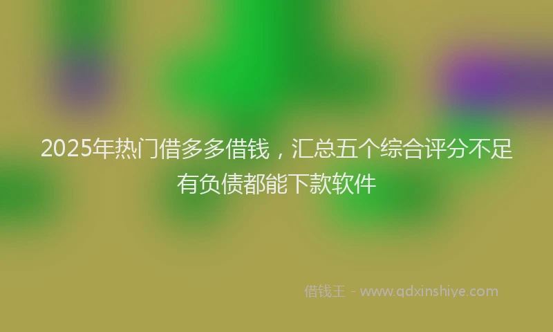 2025年热门借多多借钱，汇总五个综合评分不足有负债都能下款软件