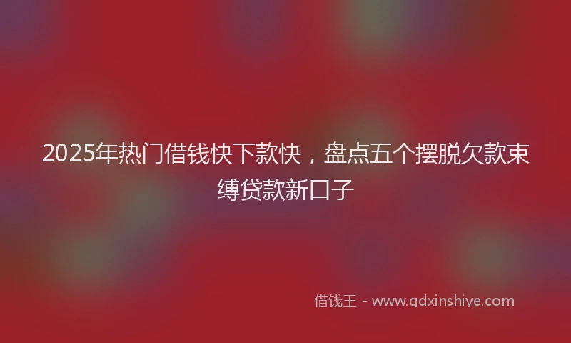 2025年热门借钱快下款快，盘点五个摆脱欠款束缚贷款新口子