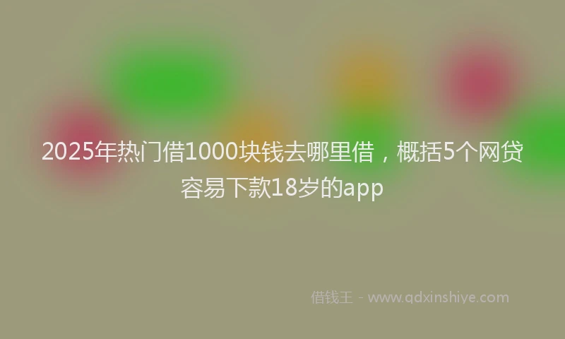 2025年热门借1000块钱去哪里借，概括5个网贷容易下款18岁的app