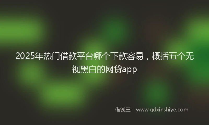 2025年热门借款平台哪个下款容易，概括五个无视黑白的网贷app