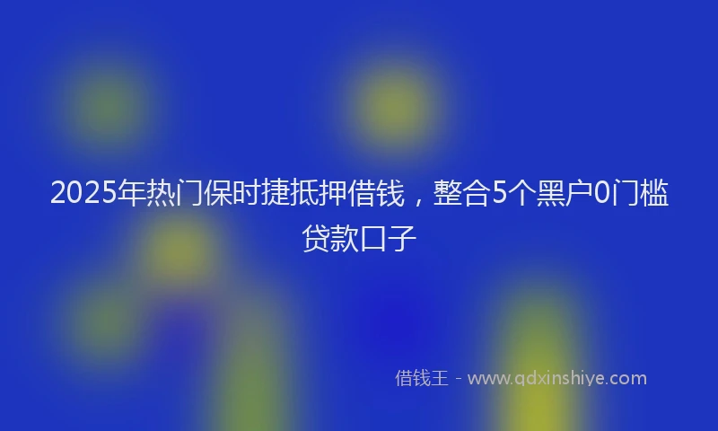 2025年热门保时捷抵押借钱，整合5个黑户0门槛贷款口子
