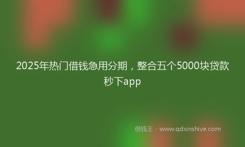 2025年热门借钱急用分期，整合五个5000块贷款秒下app