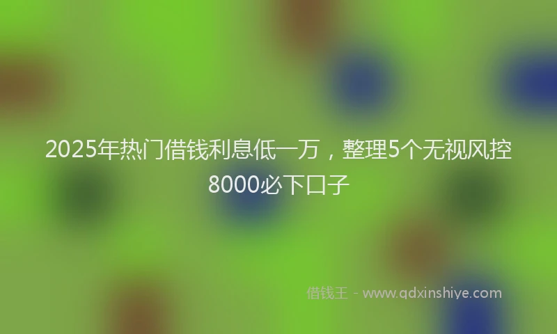 2025年热门借钱利息低一万，整理5个无视风控8000必下口子