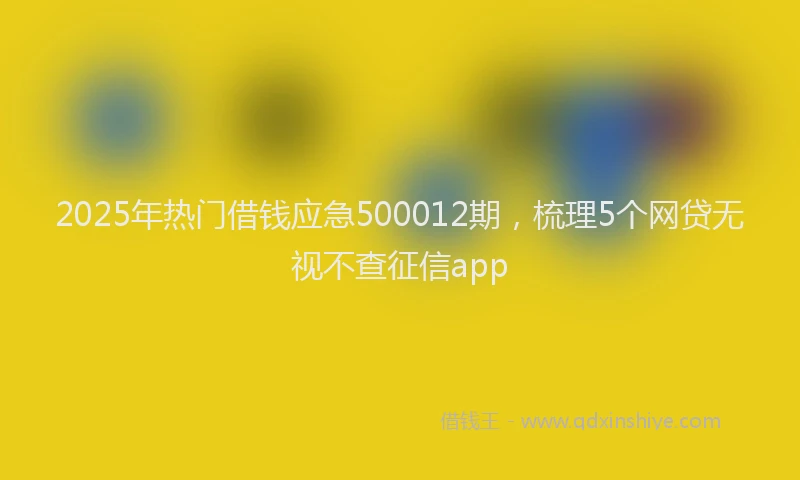 2025年热门借钱应急500012期，梳理5个网贷无视不查征信app