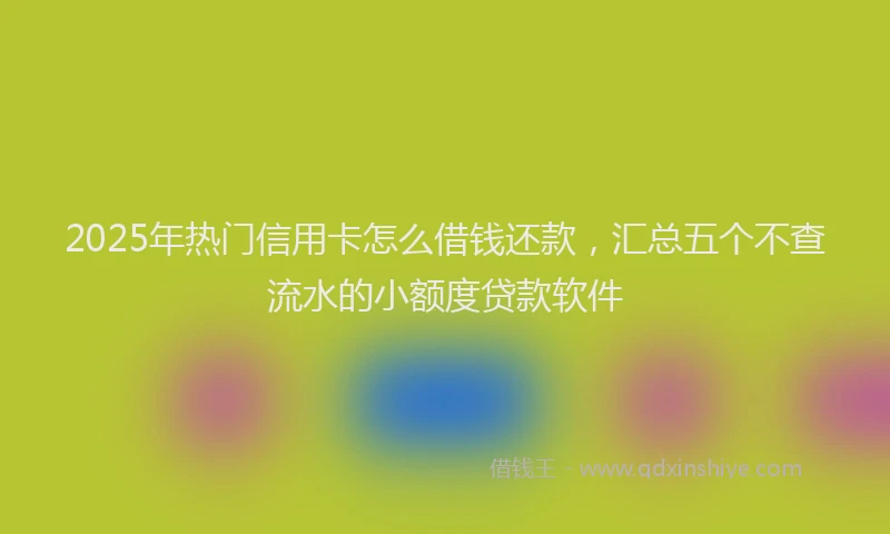 2025年热门信用卡怎么借钱还款，汇总五个不查流水的小额度贷款软件