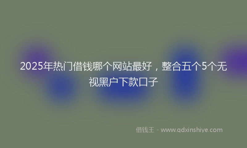 2025年热门借钱哪个网站最好，整合五个5个无视黑户下款口子