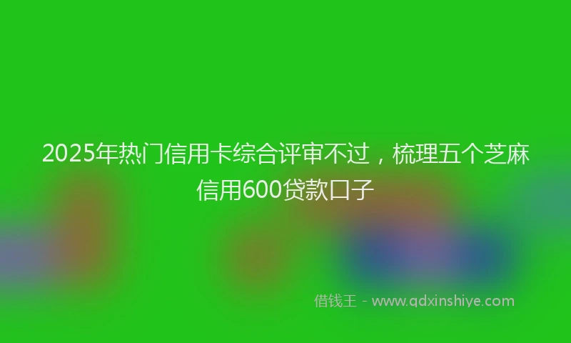 2025年热门信用卡综合评审不过，梳理五个芝麻信用600贷款口子