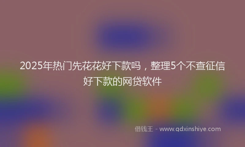 2025年热门先花花好下款吗，整理5个不查征信好下款的网贷软件