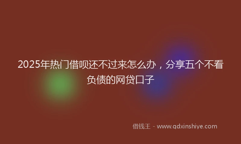 2025年热门借呗还不过来怎么办，分享五个不看负债的网贷口子