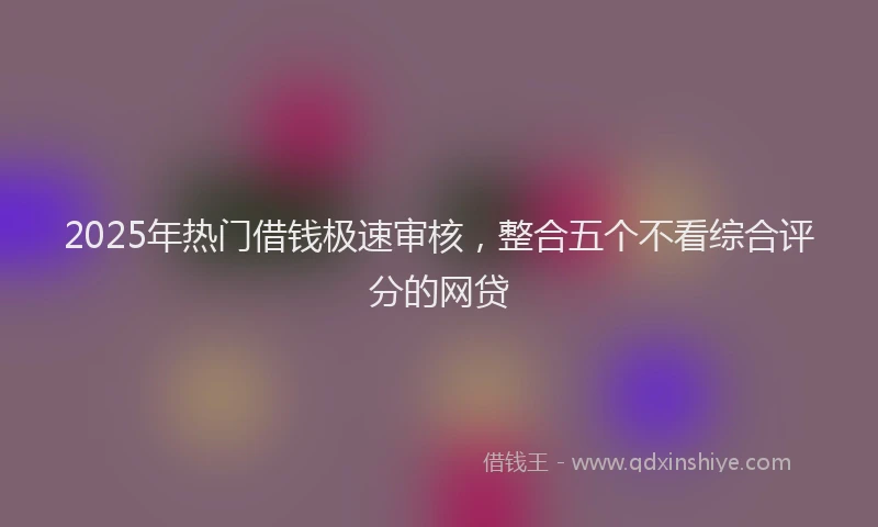 2025年热门借钱极速审核，整合五个不看综合评分的网贷