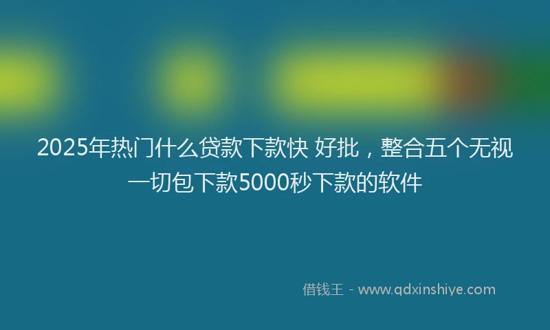 2025年热门什么贷款下款快 好批，整合五个无视一切包下款5000秒下款的软件