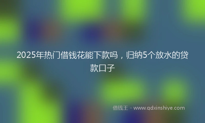 2025年热门借钱花能下款吗，归纳5个放水的贷款口子