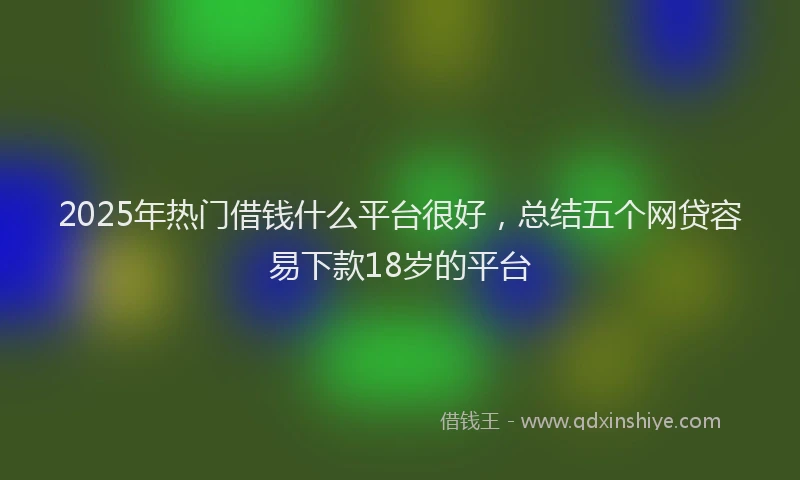 2025年热门借钱什么平台很好，总结五个网贷容易下款18岁的平台