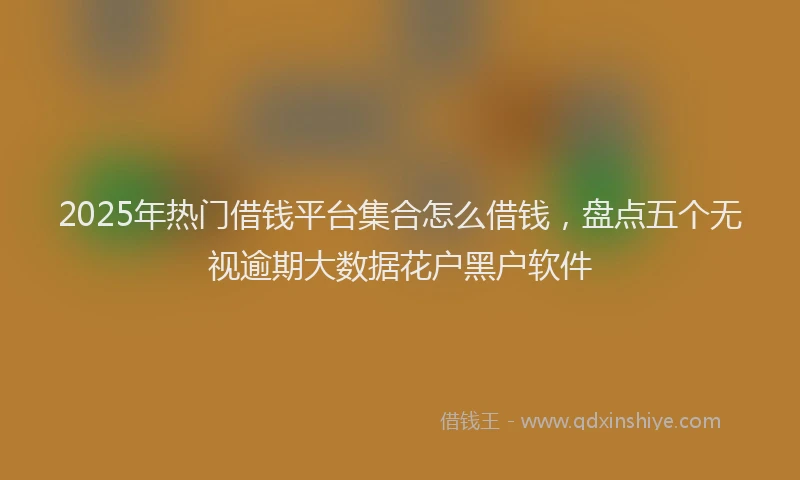 2025年热门借钱平台集合怎么借钱，盘点五个无视逾期大数据花户黑户软件