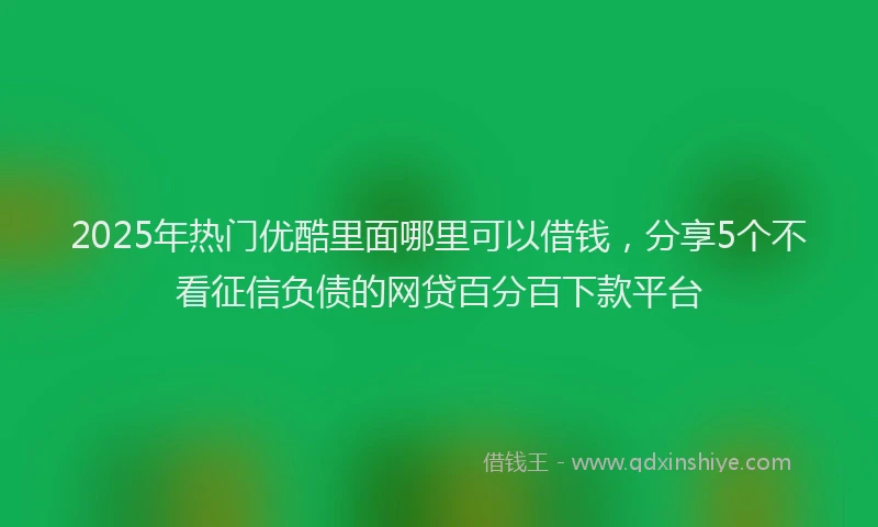 2025年热门优酷里面哪里可以借钱，分享5个不看征信负债的网贷百分百下款平台