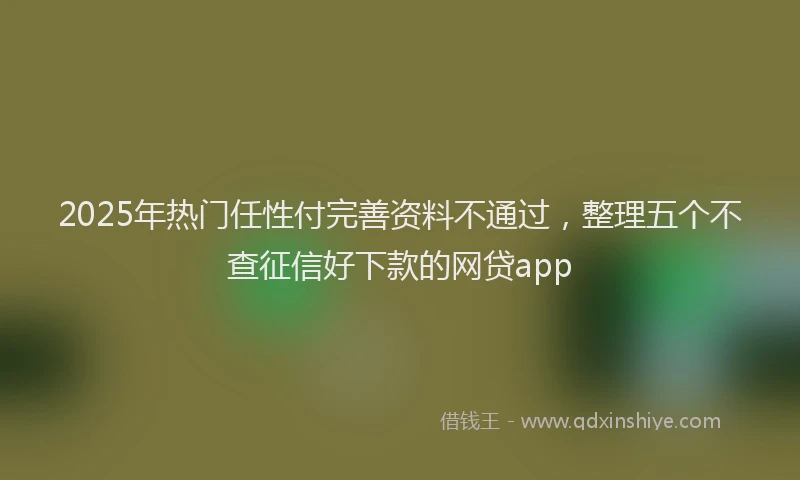 2025年热门任性付完善资料不通过，整理五个不查征信好下款的网贷app