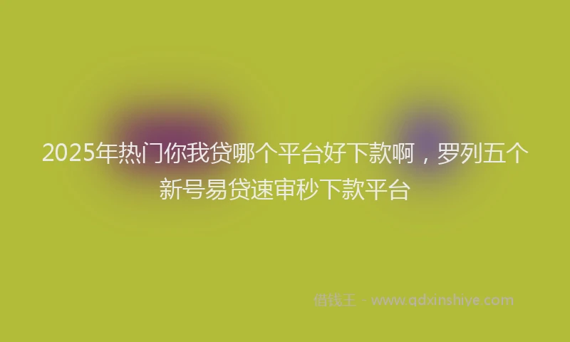2025年热门你我贷哪个平台好下款啊，罗列五个新号易贷速审秒下款平台